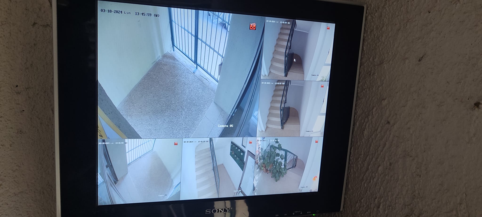 Monitor CCTV con 6 cámaras de seguridad instalado en comunidad de Guadalajara