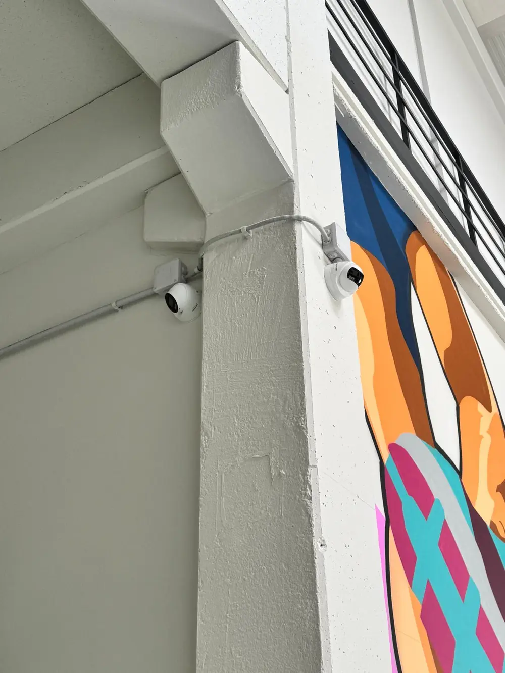 Cámaras domo CCTV bajo voladizo - empresa Alcalá de Henares