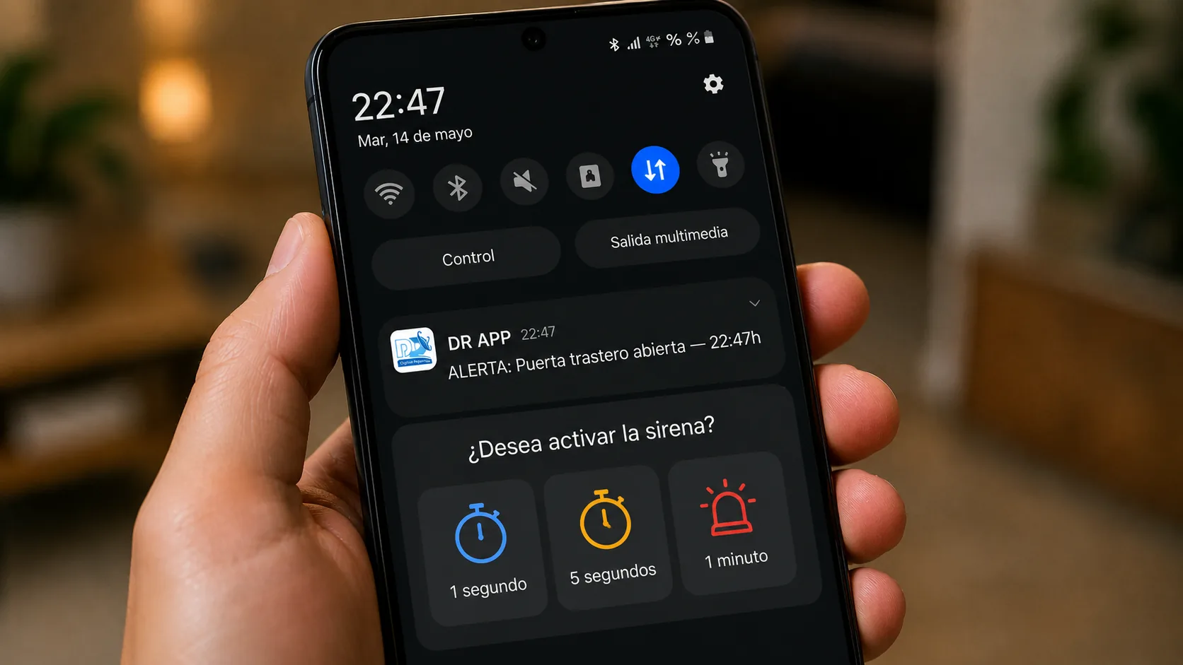 Activar sirena desde app gestión trasteros